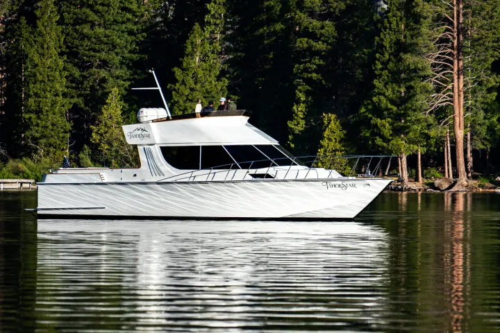 a small boat in a body of water