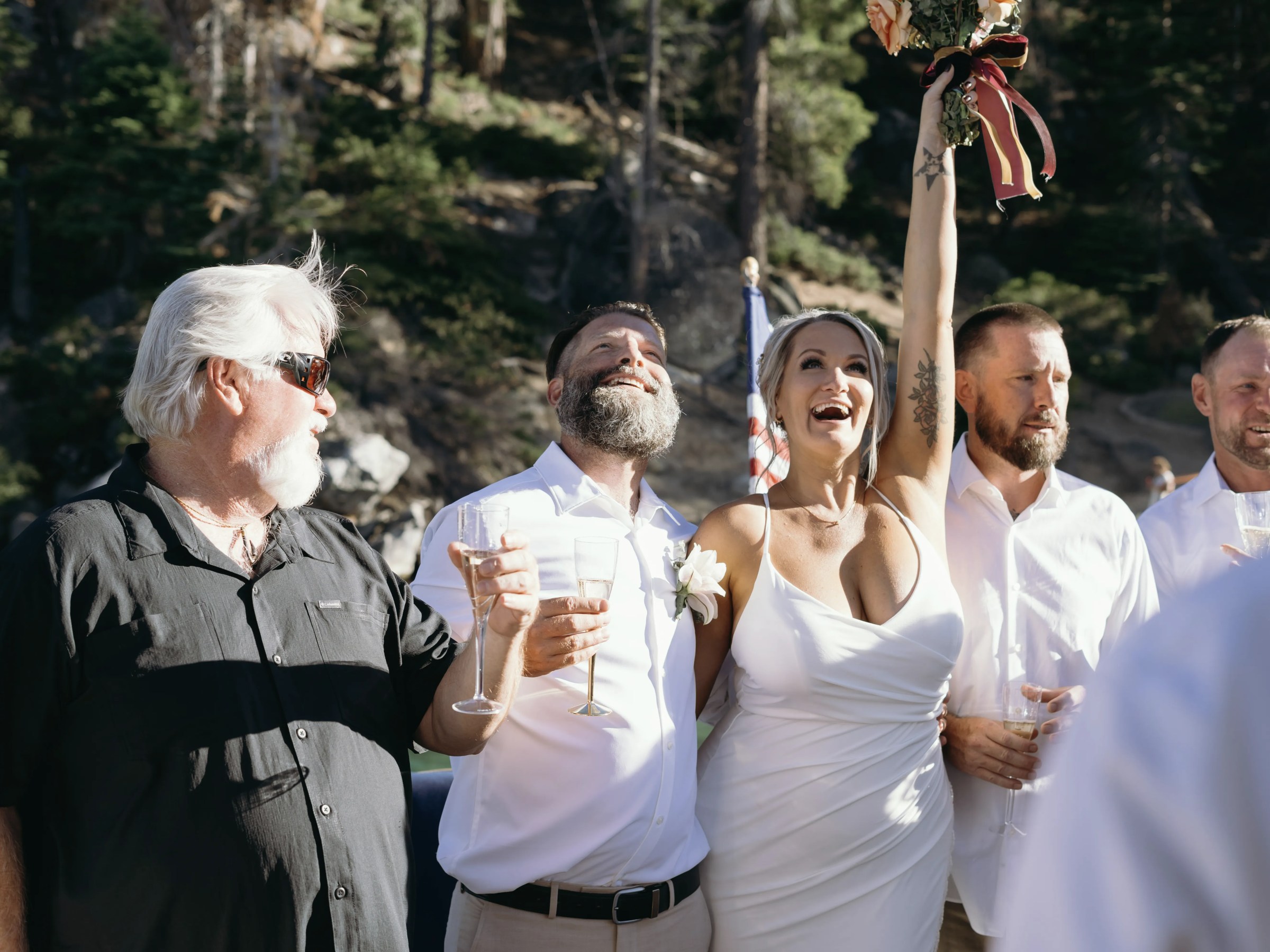 Gord Downie et al. wearing costumes